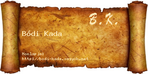 Bódi Kada névjegykártya
